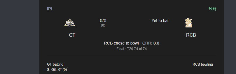 rcb chose to bowl