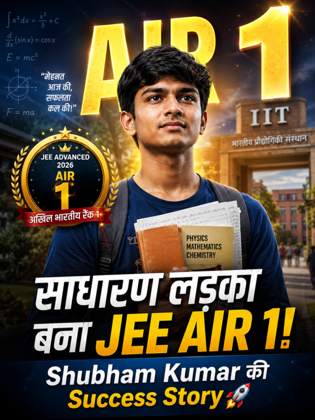 कौन है ये शुभम कुमार जिसने JEE ADVANCE में ऑल इंडिया रैंक 1 AIR 1 हासिल की